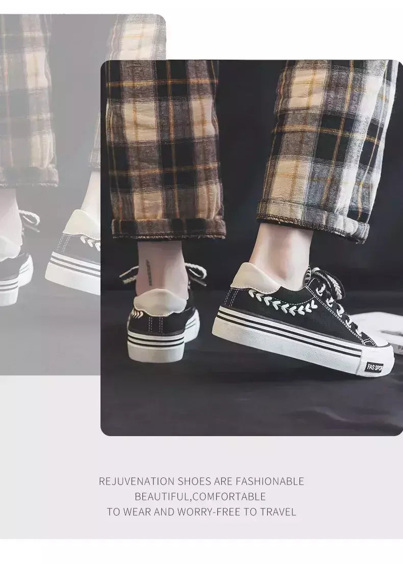 Chunky Platform Canvas Shoes para mulheres, treinadores ao ar livre, tênis casuais para meninas, aumento de altura, treinamento