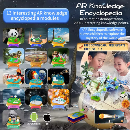 Globo Educacional Inteligente para Crianças, Brinquedo AR Interativo, Ideal para Aprendizagem Pré-Escolar, Presente de aniversário para meninos e meninas, Brinquedos STEM