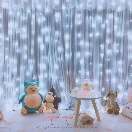 Natal usb cortina corda luzes de fadas 8 modo 6/3m led guirlanda remoto para festa jardim casa decoração casamento ano novo 2025