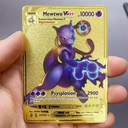 999999 Pontos hp pokemon cartão de metal charizard ouro metal super cartões inglês cartão mewtwo vmax mega anime jogo coleção presentes