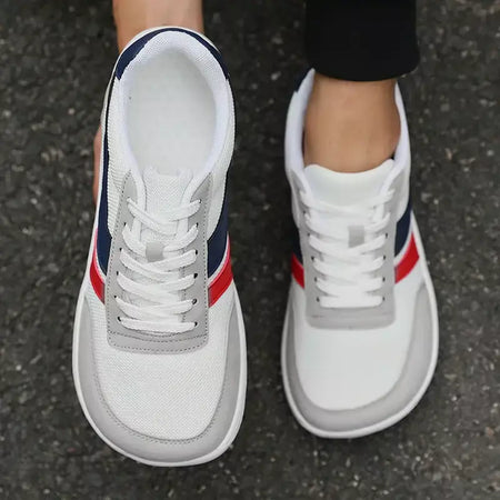 Novo dedo do pé largo sapatos masculinos casuais versátil sola macia ampla última sapatos tênis de caminhada malha respirável confortável sapatos descalços
