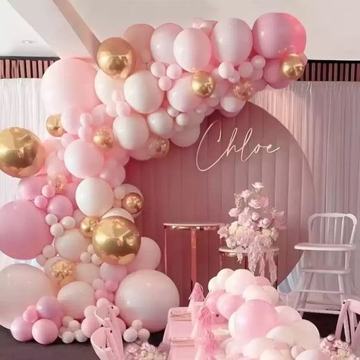 Conjunto de arco de guirlanda de balão multicolorido rosa e azul, decoração de festa de aniversário, suprimentos para festa de casamento