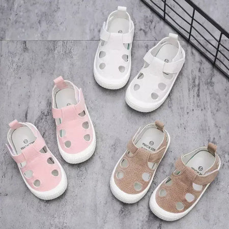 Crianças metade sandálias meninos esportes sapatos casuais recortes oco moda 2024 nova primavera verão crianças meninas sandálias 21-30