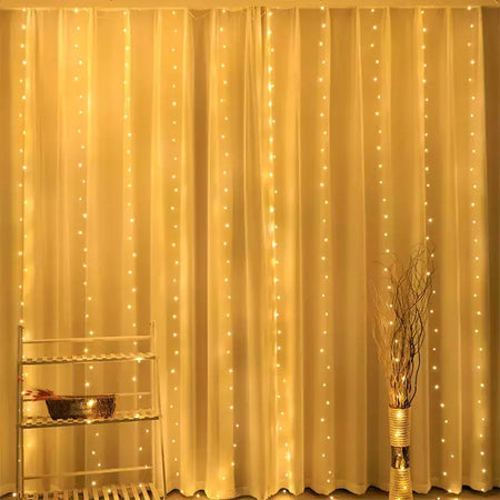 6x3m/3x3m grinalda na cortina festão de alimentação usb (com controle remoto) guirlanda de ano novo luzes led decoração de natal