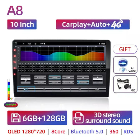 Android 13 2 din rádio do carro carpla auto 7 9 10 13.1 Polegada universal wifi gps áudio reprodutor multimídia para nissan toyota kia honda