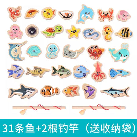 Montessori brinquedos de pesca para crianças, Desenhos animados, Vida marinha, Cognition Fish Games, Interativo pai-filho, Brinquedo educativo