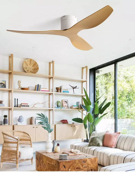 FUMANJIA Ventilador de teto retrô industrial de 45/52", ideal para áreas de vida/jantar, casa e escritório - Motor inversor DC silencioso de 6 velocidades