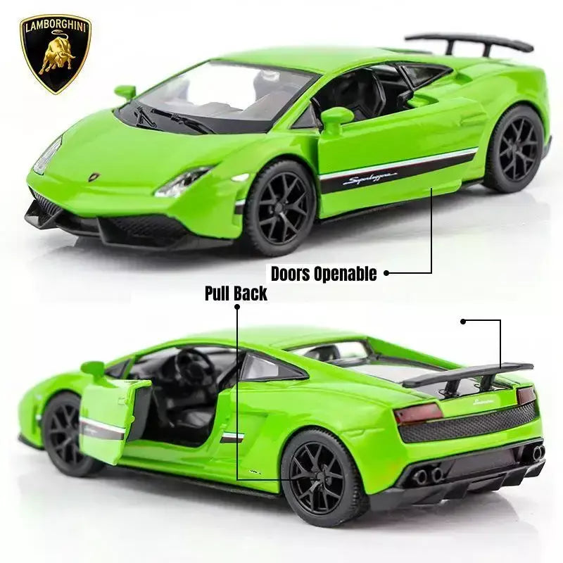 1/36 lamborghini super esporte modelo de carro de brinquedo para crianças rmz city diecast metal miniatura puxar para trás coleção presente criança meninos