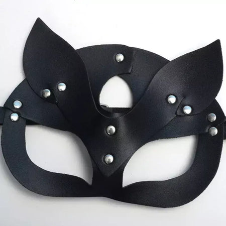 Meia face gato cosplay máscara de couro feminino olho cosplay festa de halloween pu meia máscara facial adulto suprimentos de jogo adulto jogo