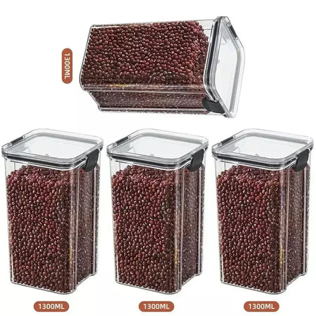 Conjuntos de cozinha empilháveis selados, 460-1800ml, caixa de plástico para armazenamento de alimentos, garrafa multigrãos, frutas secas, chá, recipientes de armazenamento