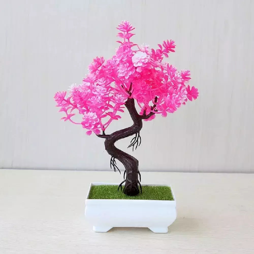 Plantas de plástico artificiais bonsai pequeno vaso de árvore planta falsa vaso de flores arranjo de jardim ornamentos quarto decoração de mesa de casa