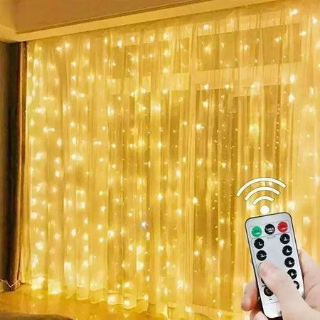 Natal usb cortina corda luzes de fadas 8 modo 6/3m led guirlanda remoto para festa jardim casa decoração casamento ano novo 2025