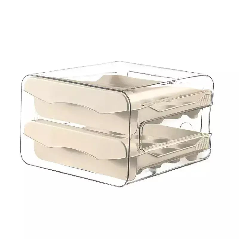 Rolagem automática ovo rack geladeira ovos caixa de armazenamento titular caixa de armazenamento ovo dupla camada gaveta-tipo caixa de ovos cozinha