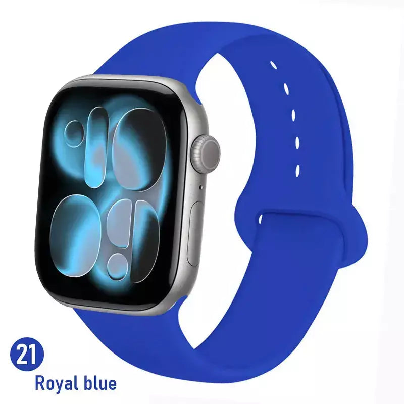 Pulseiras de silicone para apple watch pulseira 44mm 45mm 40 41mm 42-46mm pulseiras esportivas iwatch série 10 11 9 8 7 6 5 4 se ultra 3/2 49mm
