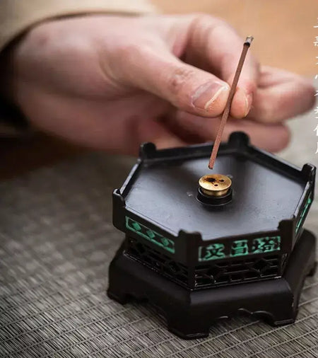 Queimador de incenso de liga chinesa, decoração tradicional cultural para casa, arquitetura, nove histórias, torre wenchang, sala de estar, escritório, ornamentos