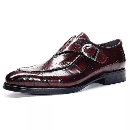 Sapatos de casamento masculino com fivela de couro mocassins da moda, sapato de vestido, biqueira quadrada, formal, elegante, de boa qualidade, casual