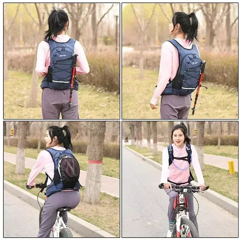 Caminhadas mochila impermeável poliéster resistente ao desgaste das mulheres dos homens trekking mochila em camadas saco de armazenamento esporte para exercício fitness