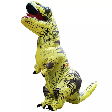 Adulto crianças trajes de dinossauro inflável terno vestido anime festa cosplay carnaval purim traje de halloween para homem mulher
