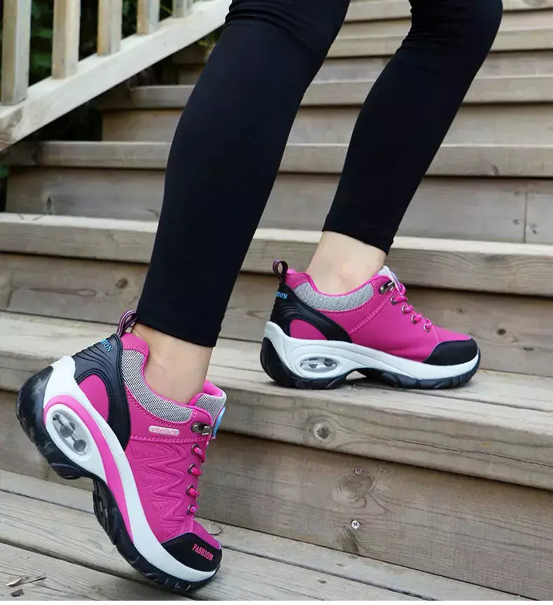Mulheres sapatos esportivos plataforma tênis moda caminhadas ao ar livre antiderrapante sapatos casuais baixo superior tênis de corrida calçados femininos