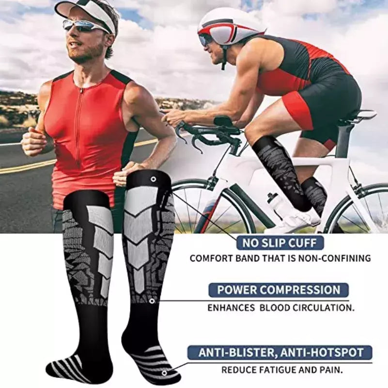 Novas meias de compressão graduadas crossfit treinamento corrida recuperação ciclismo meias de viagem ao ar livre das mulheres dos homens correndo meias esportivas