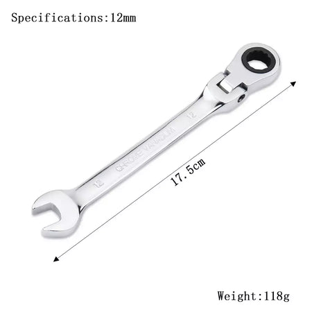 Chave de catraca de chaves, conjunto de ferramentas manuais, catraca de 72 dentes, cabeça flexível, acabamento espelhado, 6mm-27mm, reparo automático e doméstico, 1 peça