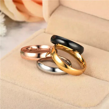 Anel de titânio simples de 6mm, feminino, masculino, evita alergias, alto polimento, anéis de casamento, aço inoxidável, casal, joias de dedo, presentes