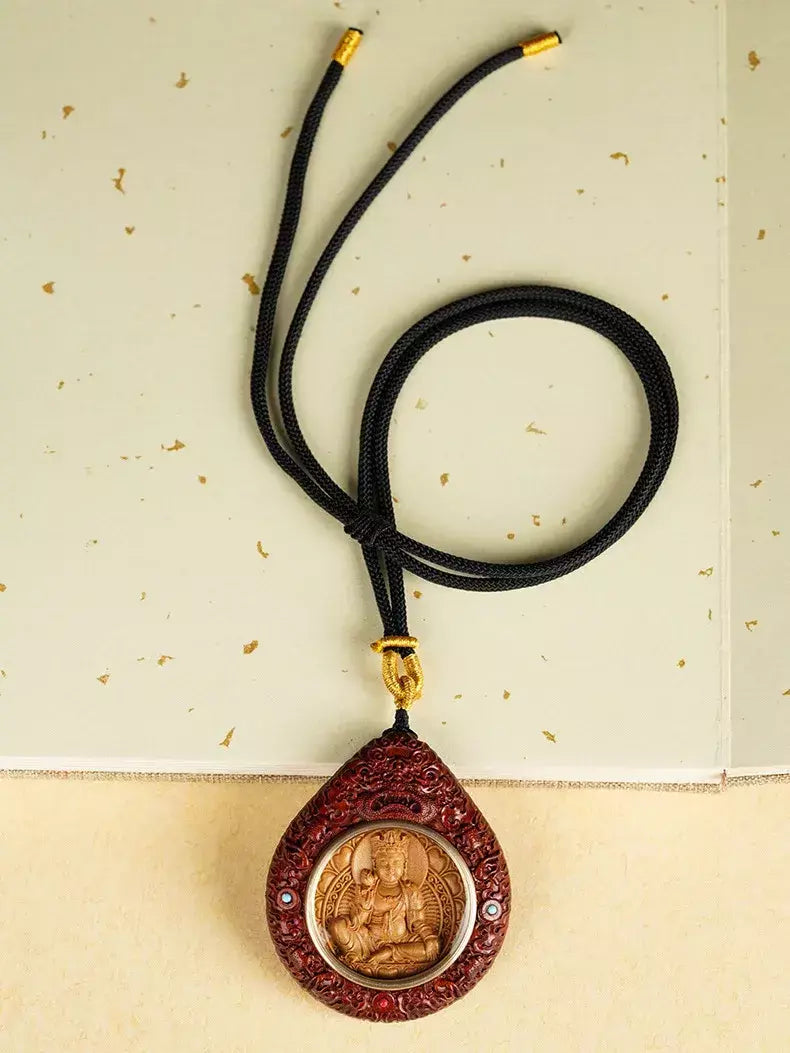 Pingente de mogno natural esculpido à mão, high-end, zodíaco, oito tesouros, vida sagrada, amuleto, colar, carro, pendurado, amitabha, cachorro, porco