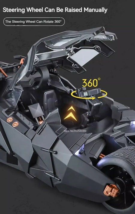 Grande escala 1:18 batmobile modelo de carro brinquedo o cavaleiro das trevas trilogia som luz deslizante spray liga veículos modelos ornamentos presentes