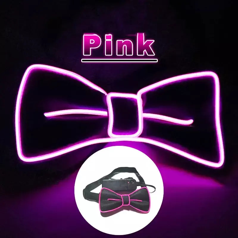 Suspensórios de led iluminados masculinos, gravata borboleta unissex, calças elásticas ajustáveis, suspensório iluminado com led para festival de música, festa de fantasia