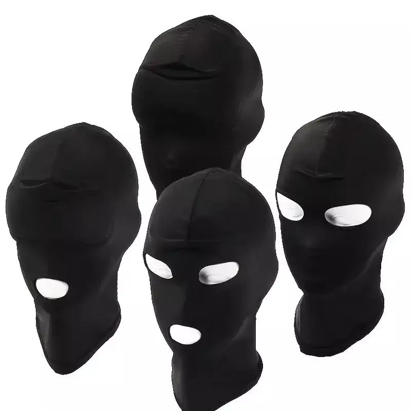 Balaclava elástica unissex padrão sem costura capuzes fetiche para halloween cosplay festa chapéu tático máscara facial jogos
