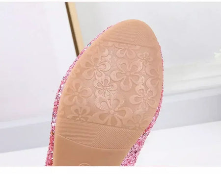 Meninas sapatos crianças salto alto glitter sandálias de cristal moda fivela crianças princesa sapato dança estudante desempenho sapatos de couro