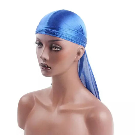 Elasticidade baotou boné faixas de cabelo simulação sedosa durag cauda longa chapéu pirata bandana turbante para crianças criança fita acessórios