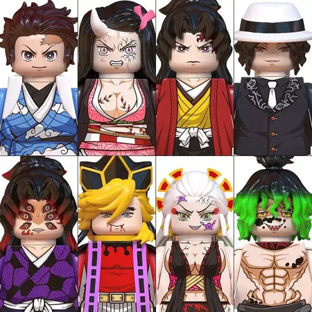 2025 brinquedos quentes wm6116 wm6138 demon slayer lâmina blocos de construção mini figura ação acessórios halloween presentes natal para crianças