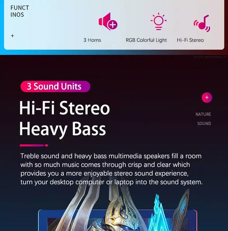 Alta-falantes estéreo 3d de alta fidelidade colorido led luz pesada aux usb com fio sem fio bluetooth áudio home theater barra de som surround tv