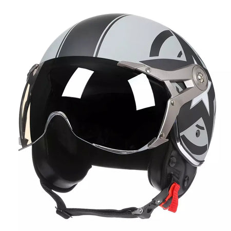 Vintage tt & cocascos capacete da motocicleta jet com viseira moto equitação 3/4 aberto meio capacete retro scooter capacete moto