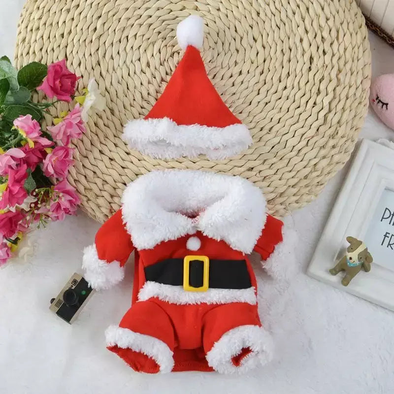 Gato natal cosplay terno animais de estimação roupas para cães pequenos animal de estimação engraçado papai noel vestir-se traje bonito gatinho ano novo maine vestuário