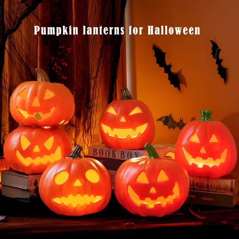 Decoração de halloween abóboras lâmpada para casa quintal jardim ao ar livre decoração halloween horror casa crânio festa adereços brilho no escuro