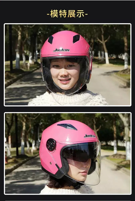 Capacete de motocicleta masculino feminino quatro estações capacete para motocicleta cascos para moto lente dupla corrida meia capacete