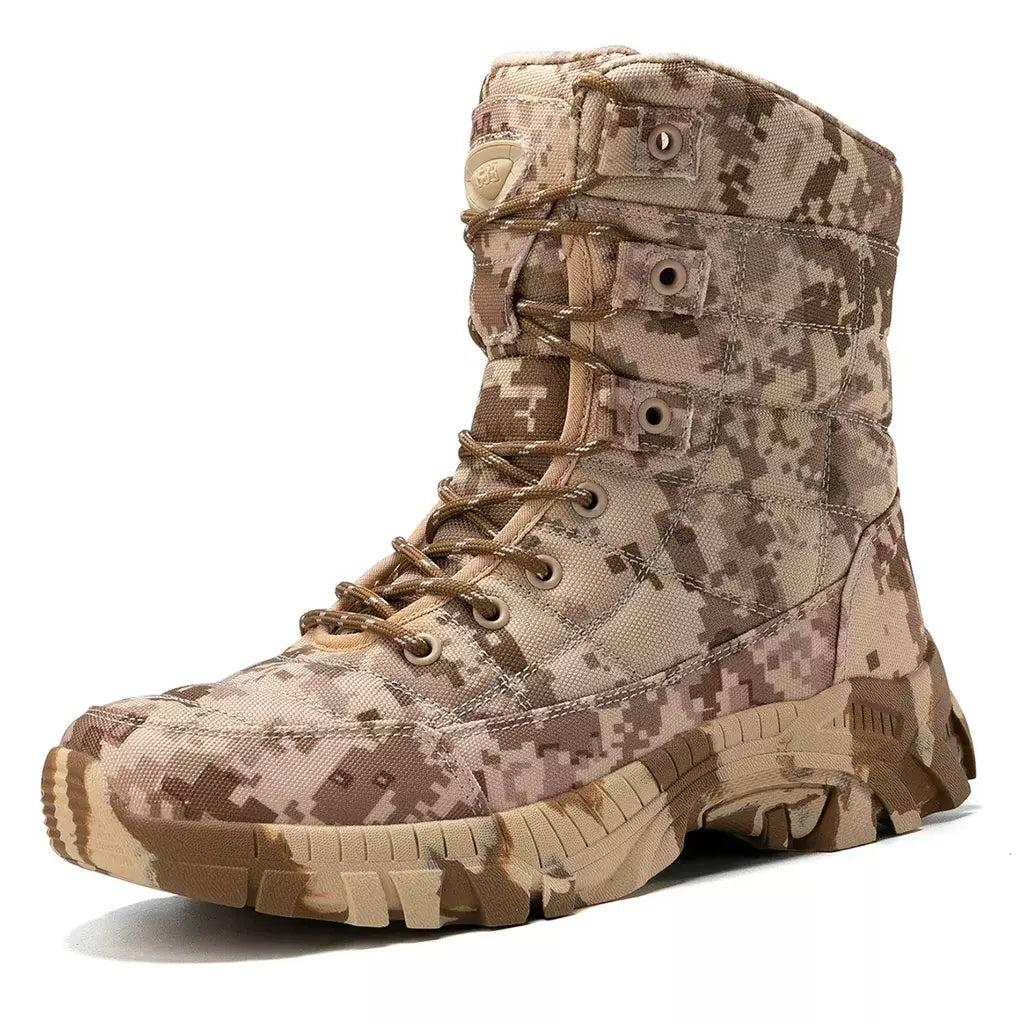 Ankle Boots de couro para homens, Sapatos de caminhada ao ar livre, Desert Combat Boots, Sapatos de segurança do trabalho
