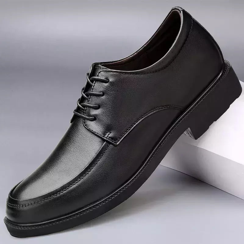Oxfords-Sapatos de couro genuíno para homens, preto clássico brogue, vestido de casamento, festa, escritório, negócios, sapatos formais, moda