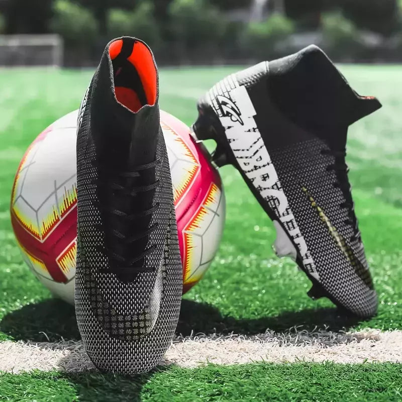 Botas de futebol de alta qualidade para crianças sapatos de tornozelo alto sapatos de futebol de grama sapatos de futebol de alta qualidade fg/tf