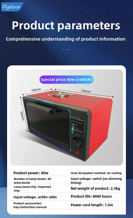 Caixa de cura uv forno de lâmpada ultravioleta 365nm 395nm 405nm led uv forno para resina uv tela flexível rápida manutenção do telefone móvel