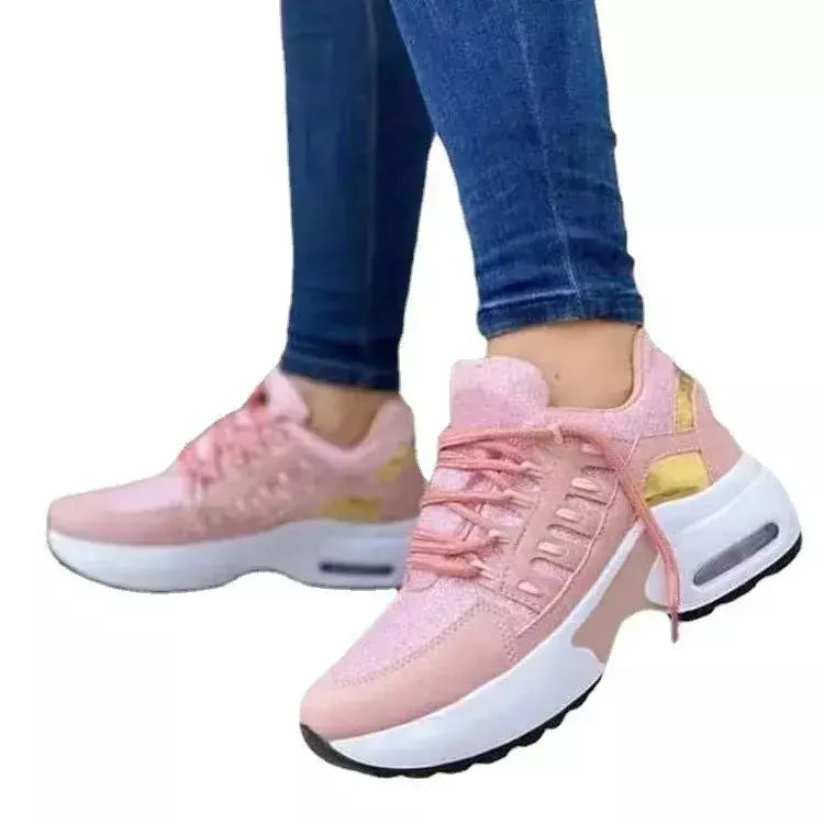 Sapatos de malha para mulheres tênis respirável corrida esportes tênis caminhadas treinamento ao ar livre sapatos esportivos femininos sola macia