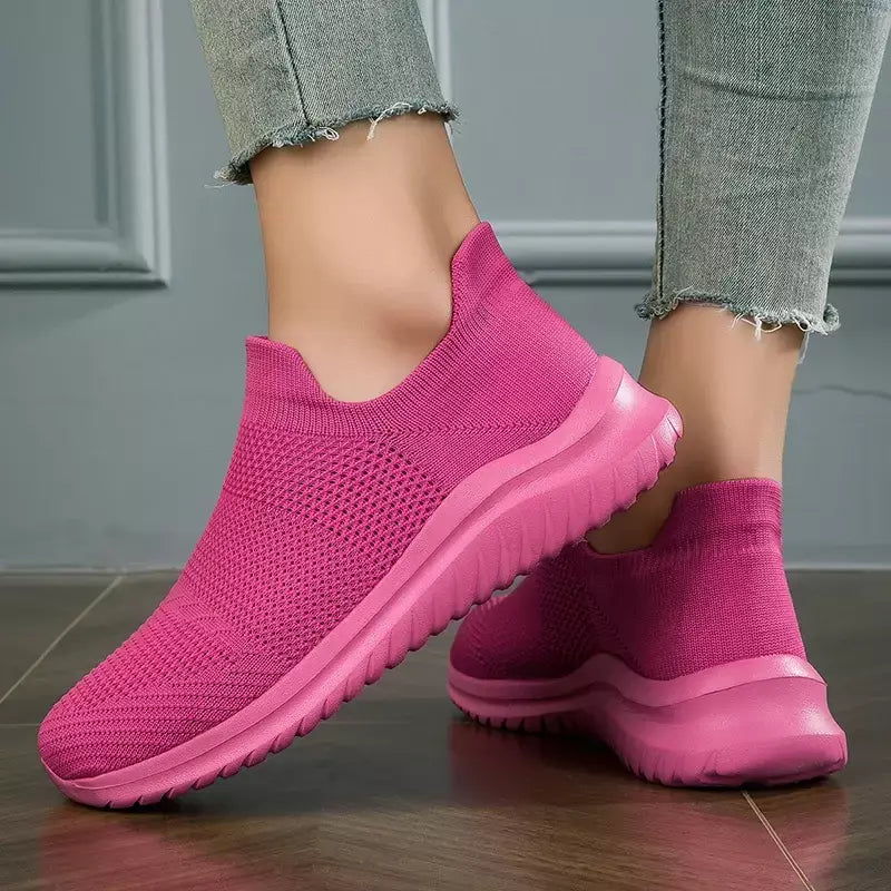 Sapatos masculinos tênis de malha respirável deslizamento em tênis de corrida ao ar livre antiderrapante casal jogging treinamento caminhadas sapatos esportivos