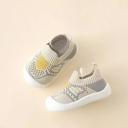 Sapatos de malha respirável para recém-nascido, meias infantis, fundo macio, antiderrapante, menino e menina, 0 a 5 anos, verão