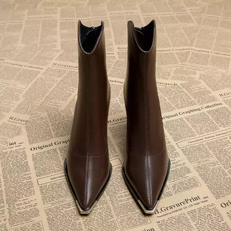2024 inverno salto alto sexy mulheres sapatos de luxo chunky tornozelo chelsea botas moda novo dedo do pé apontado zíper goth bombas sapatos marca
