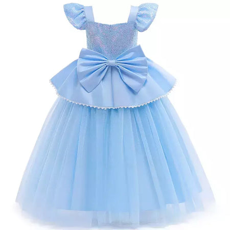 Cinderela cosplay traje crianças roupas para meninas lantejoulas vestido de princesa com luvas de coroa festa de aniversário vestido de baile 3-10 anos