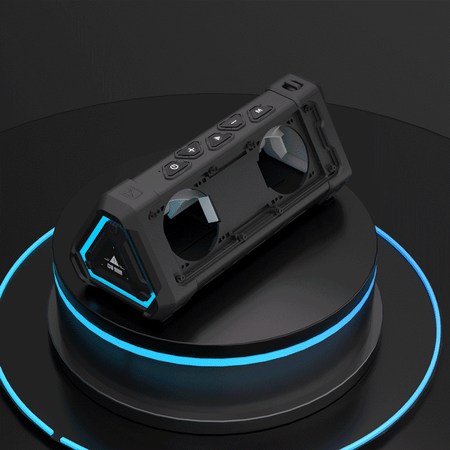 MLOVE P3 Alto-falante Bluetooth externo, alto-falante Bluetooth 5.3 com potência de saída de 40 W, som estéreo IPX7 à prova d'água, cartão Micro SD, luz RGB