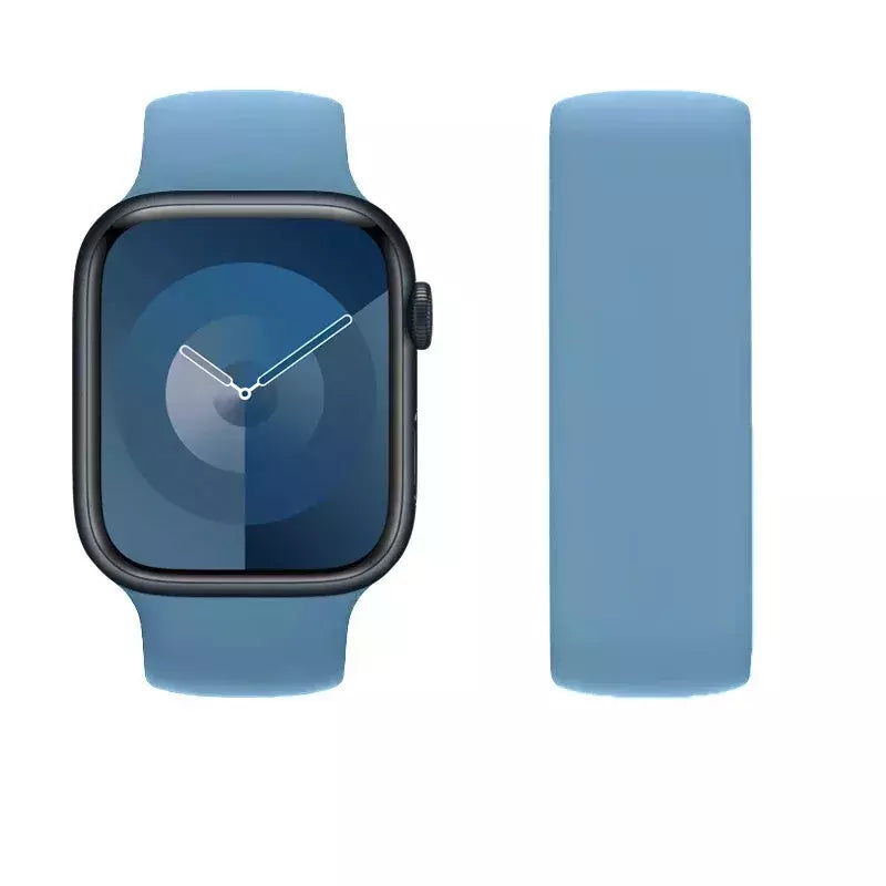 Silicone Solo Loop Band para Apple Watch, Belt Bracelet Strap, iWatch Series 9, 8, 7, 6, SE, Ultra 2, 40mm, 44mm, 45mm, 41mm, 49 milímetros, 38 milímetros, 42 milímetros