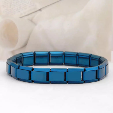 Moda praça itália pulseiras de aço inoxidável para mulheres homens hiphop metal italiano módulos stretchable presente festa aniversário jóias